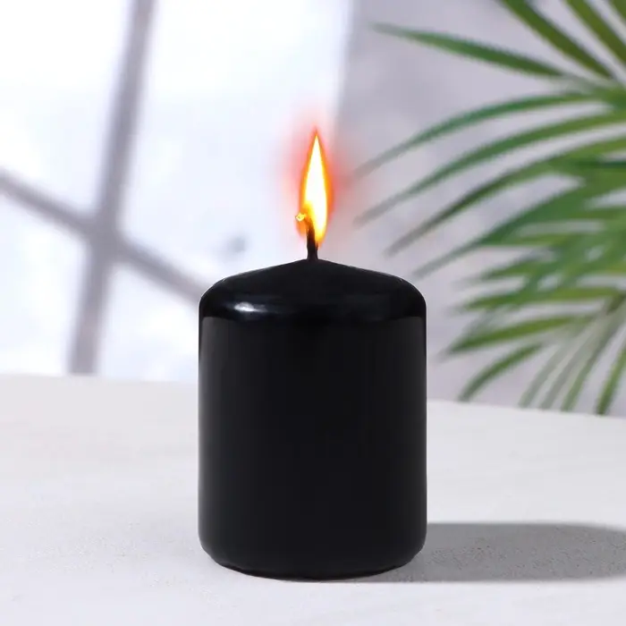 Свеча - цилиндр, 4&times;5 см, 7 ч, 47 г, чёрная