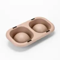 Миска для животных &laquo;Дубль Мини&raquo;, 200 мл, покрытие софт-тач, пластик, цвет капучино