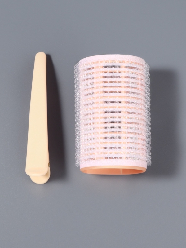 Бигуди для чёлки, с зажимом, d = 3,5 см, 6,2 см, цвет бежевый