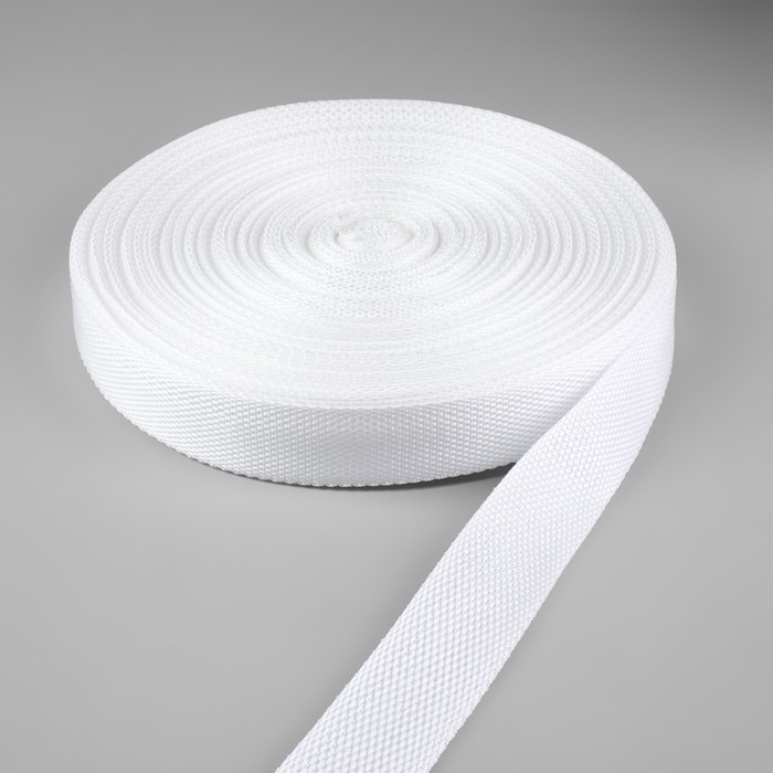 Стропа ременная, 30 мм, 50 ± 1 м, плотность 9,5 гр/м, цвет белый №3 Стропа ременная, 30 мм, 50 ± 1 м, плотность 9,5 гр/м, цвет белый №3