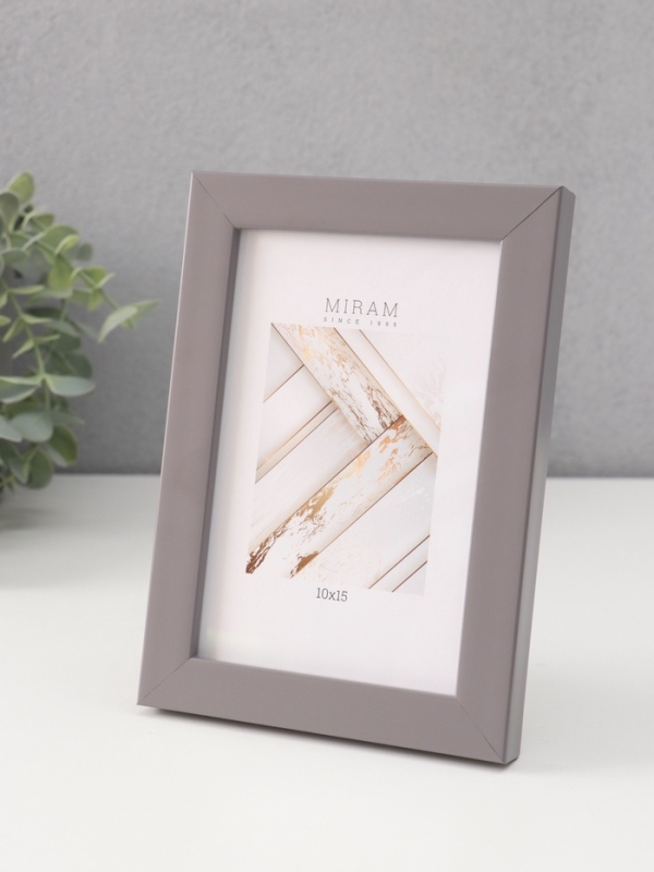 Фоторамка пластик Фоторамка пластик "МИРАМ" 10х15 см, т.серый