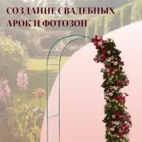 Арка садовая, 230&times;125&times;50 см, для вьющихся растений, металлическая, зелёная, &laquo;Сетка&raquo;, Greengo