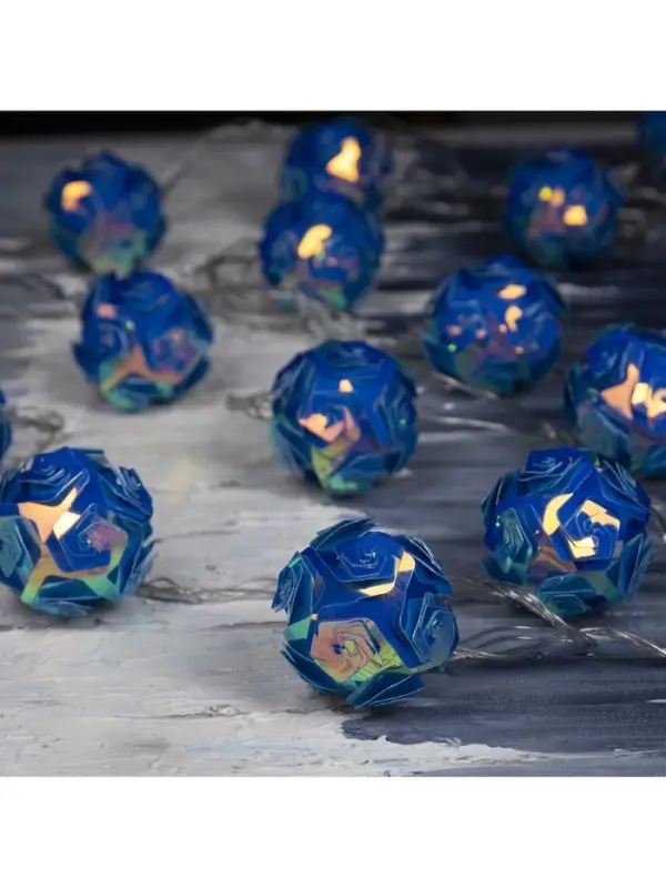 Гирлянда &laquo;Нить&raquo; 4.5 м с насадками &laquo;Цветочные шары&raquo;, IP20, прозрачная нить, 15 LED, свечение фиолетовое, 220 В