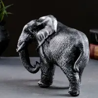 Фигурка полистоун &laquo;Слон африканский&raquo;, серебро, 18&times;7&times;13 см