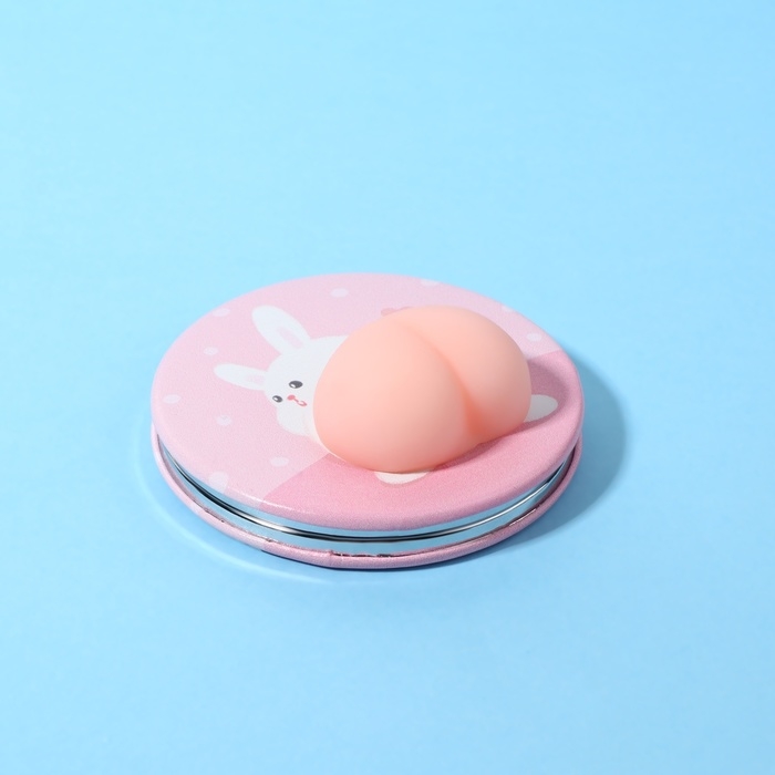 Зеркало - антистресс «Зайчик», складное, d = 7,2 см, с увеличением, искусственная кожа, цвет розовый Зеркало - антистресс «Зайчик», складное, d = 7,2 см, с увеличением, искусственная кожа, цвет розовый