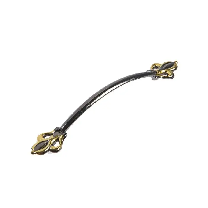 Ручка-скоба мебельная ТУНДРА PC182, м/о 96 мм, цвет черный с золотым Ручка-скоба мебельная ТУНДРА PC182, м/о 96 мм, цвет черный с золотым