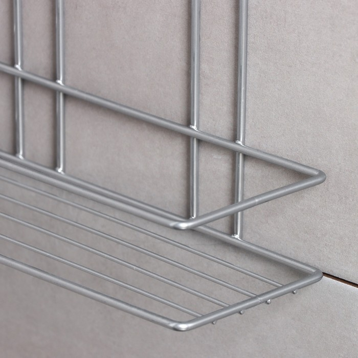 Полка прямоугольная 2-х ярусная, 26,5×10,5×35 см, цвет хром