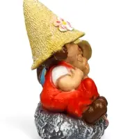 Садовая фигура из полистоуна &laquo;Девочка с мальчиком на камне&raquo;, 42&times;22&times;41 см