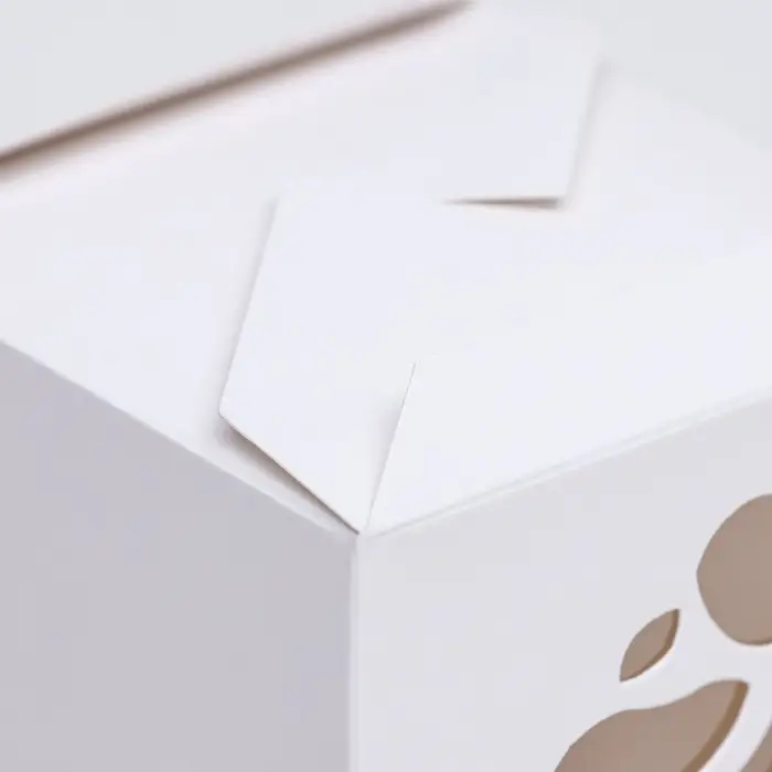 Коробка под пирожное, белая, 9×9×11 см