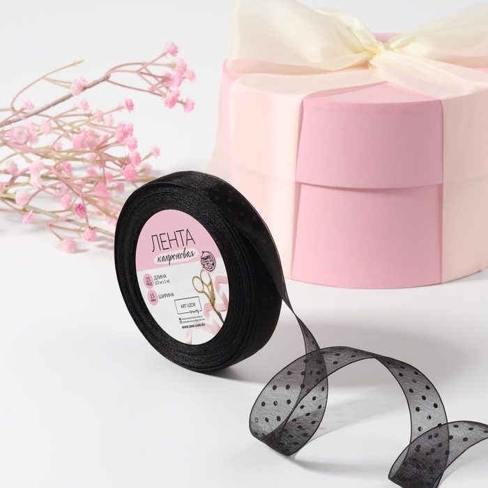 Лента капроновая «Горох», 15 мм, 23 ± 1 м, цвет чёрный Лента капроновая «Горох», 15 мм, 23 ± 1 м, цвет чёрный