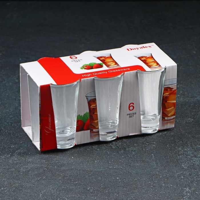 Набор стопок стеклянных «Текила», 70 мл, 5×8,5 см, 6 шт Набор стопок стеклянных «Текила», 70 мл, 5×8,5 см, 6 шт