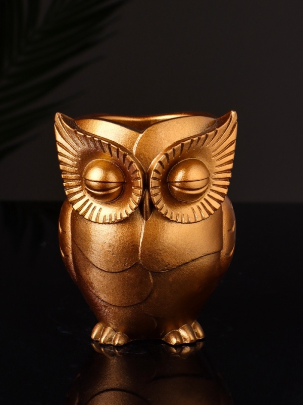 Кашпо Кашпо "Сова" 10х7 см, цвет бронза