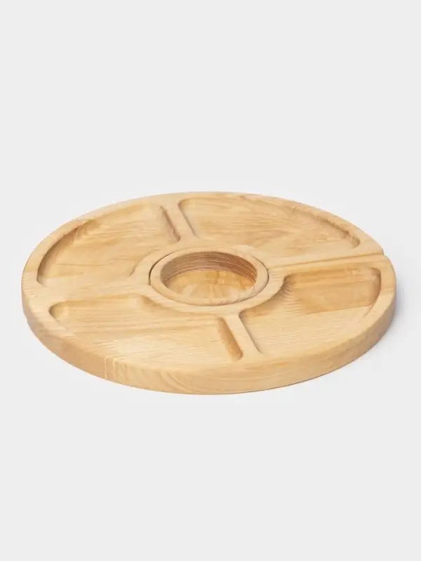 Подарочный набор посуды Adelica &laquo;Винный&raquo;, столик для вина d=32 см, менажница d=25 см, подсвечник d=8 см, дерево берёза