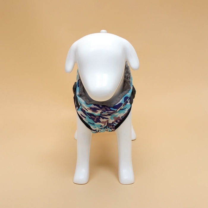 Куртка для собак со шлейкой, размер 2XL ( ДС 45 см, ОШ 40 см, ОГ 58 см), камуфляжная