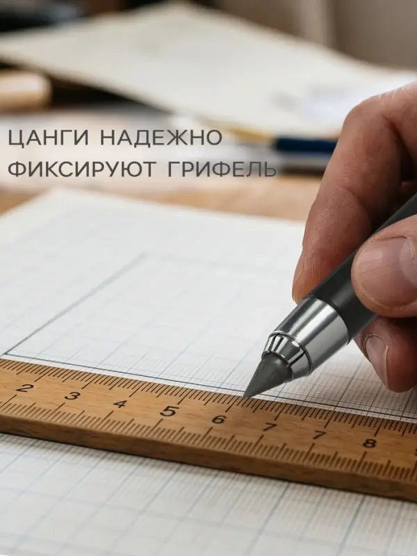 Карандаш механический, металлический, чёрный, узел 5.6 мм