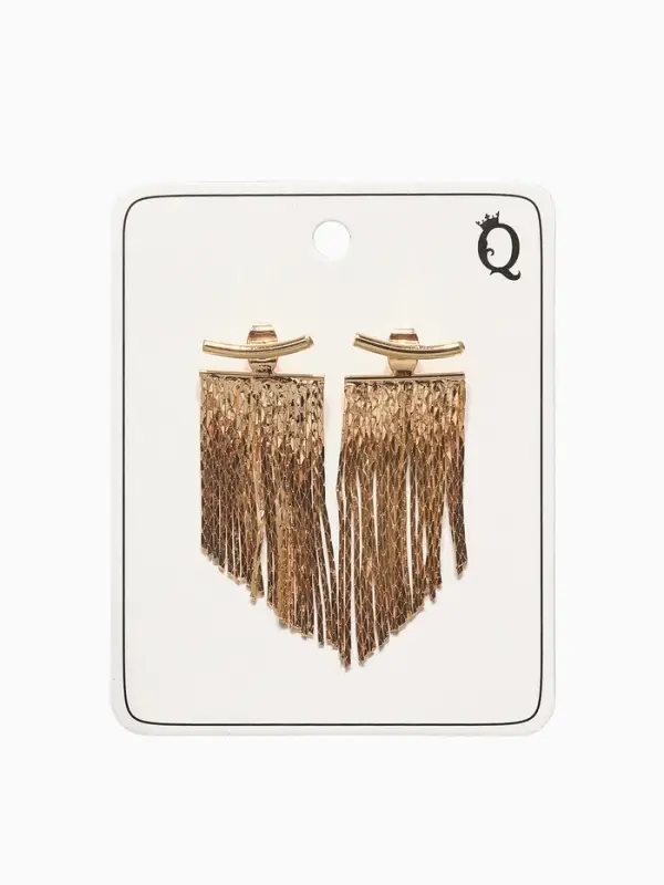 Серьги металл &laquo;Цепной водопад&raquo;, цвет золото