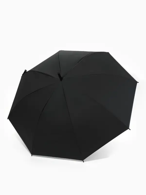 Зонт - трость полуавтоматический &laquo;Однотонный&raquo;, 8 спиц, R=52/58 см, D=104 см, чёрный