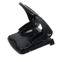 Дырокол металлический, 40 листов, с линейкой, чёрный