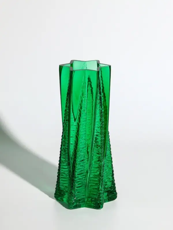 Ваза стекло настольная  Ваза стекло настольная "Флоранс" 25х11х9 см, зелёный