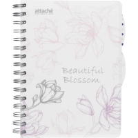 Бизнес-тетрадь А5,140л,кл,спир,плас Attache Selection Flower DreamsBlossom