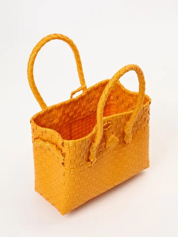 Сумка плетёная пластиковая, 23&times;11&times;30 см, жёлтая