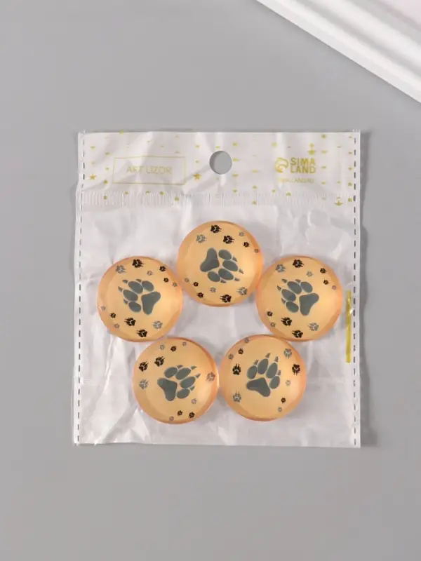 Кабошон стекло для творчества Кабошон стекло для творчества "Круг. Следы волка" 3х3 см