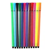 Фломастеры 12 цветов &laquo;Утка в очках&raquo;, в пластиковом пенале, МИКС