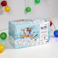 Гирлянда &laquo;Нить&raquo; 4 м с насадками &laquo;Шарик с узором&raquo;, IP20, прозрачная нить, 20 LED, свечение мульти, 8 режимов, 220 В