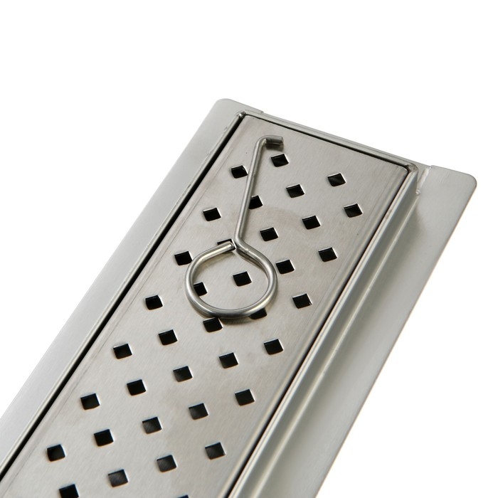 Трап ZEIN, c флaнцeм свободного вращения 360°, 7х120 см, d=40/50 мм, нерж. сталь, сатин