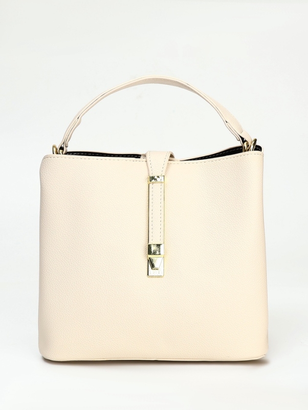 Сумка женская тоут на молнии, цвет молочный