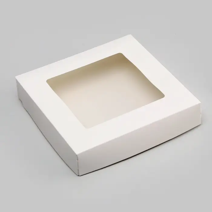 Контейнер навынос, с окном, белый, 20&times;20&times;4 см