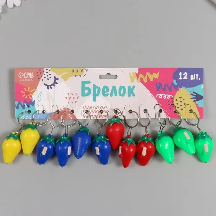 Фонарик свет на кольце Фонарик свет на кольце "Клубничка" светит МИКС 3х5,5х3 см