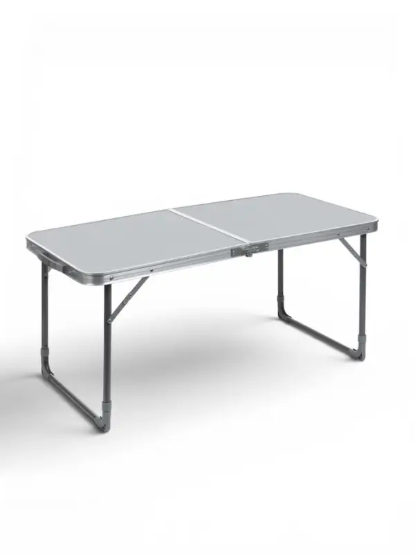 Стол складной ССТ-3П, 102&times;50&times;44.5/ 61 см, с полкой, металлик