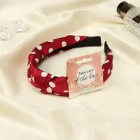 Ободок для волос QF &laquo;Кокетка&raquo;, 3 см, красный горох
