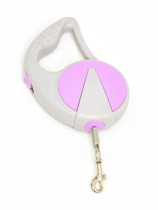 Рулетка - поводок для собак, лента 3 м, серая/сиреневая Рулетка - поводок для собак, лента 3 м, серая/сиреневая