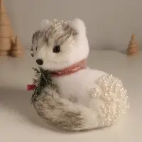 Фигурка &laquo;Белая лисичка в бусинках&raquo;, 15&times;17&times;13 см