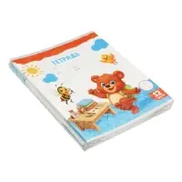 Тетради 10 штук 12 листов в клетку Calligrata KIDS, блок №2, 5 видов