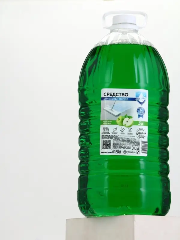 Средство для мытья пола, 5 л, аромат зелёное яблоко, Mr.Быт Средство для мытья пола, 5 л, аромат зелёное яблоко, Mr.Быт