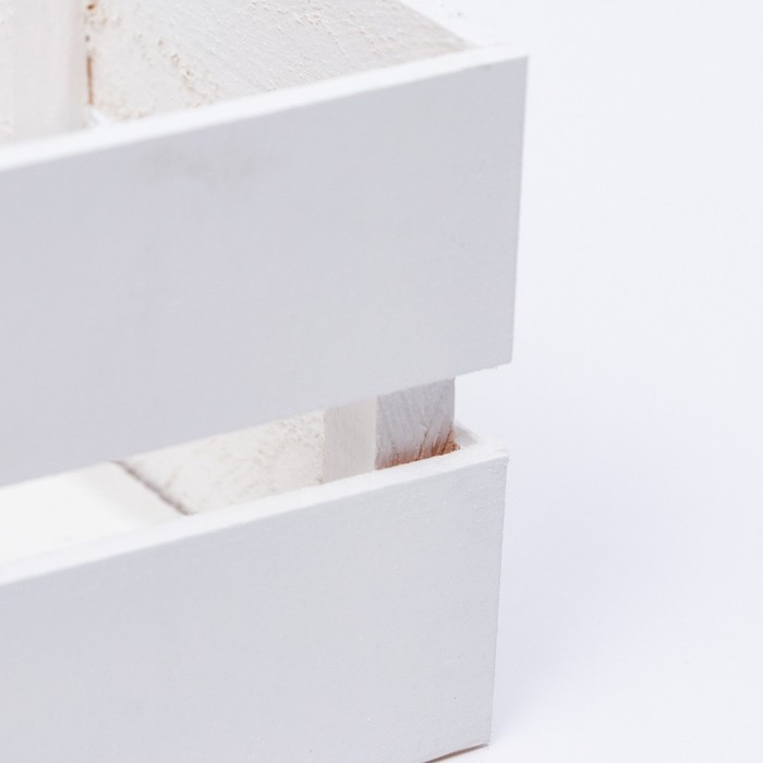 Кашпо деревянное, двухреечное, белое, 24, 5х 11,5 х 9 см Кашпо деревянное, двухреечное, белое, 24, 5х 11,5 х 9 см