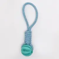 Игрушка канатная, плетёная с мячом, до 30 см, до 120 г, голубая