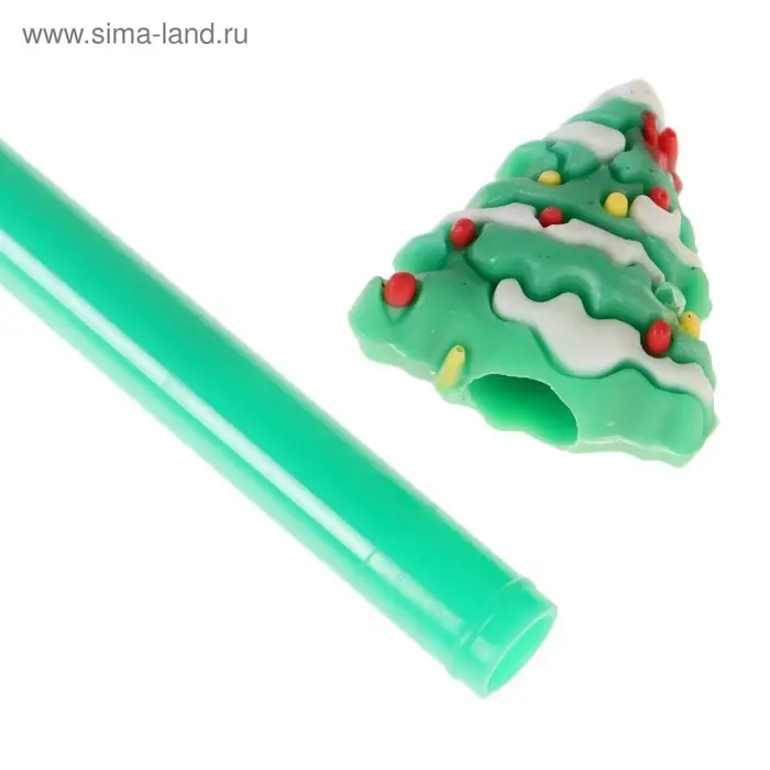 Ручки гелевые новогодние, чёрный стержень, 3 штуки