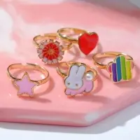 Кольцо Выбражулька &laquo;Лето&raquo;, форма МИКС, цветное в золоте, безразмерное