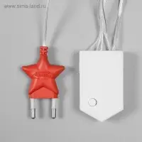 Гирлянда &laquo;Бахрома&raquo; 2.4&times;0.9 м с насадками &laquo;Звёздочки&raquo;, IP20, прозрачная нить, 186 LED, свечение синее, 8 режимов, 220 В