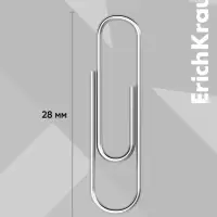 Скрепки канцелярские ErichKrause, 28 мм, 100 штук, без покрытия