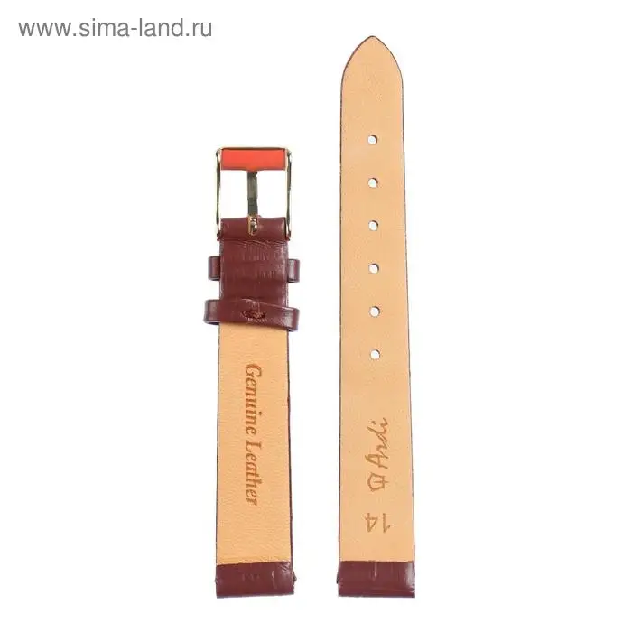 Ремешок для часов, женский, 14 мм, запряжник 70 мм, горт 105 мм, натуральная кожа Ремешок для часов, женский, 14 мм, запряжник 70 мм, горт 105 мм, натуральная кожа