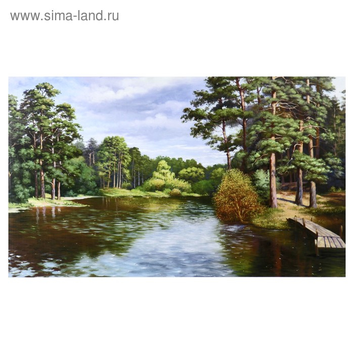 Картина-холст на подрамнике Картина-холст на подрамнике "На речке" 60х100 см
