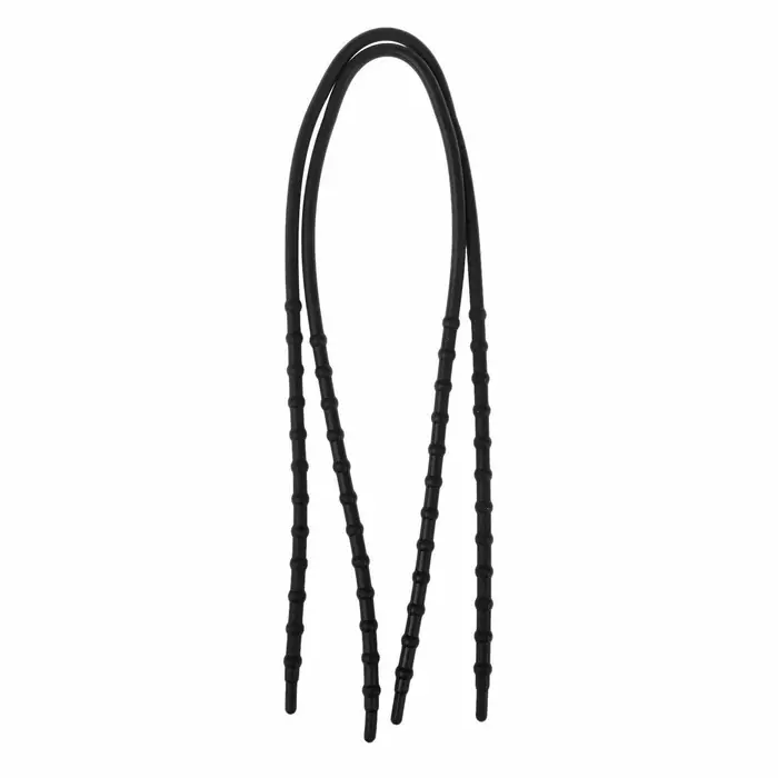 Шнурки для обуви, пара, силиконовые, круглые d = 5 мм, 45 см, цвет чёрный