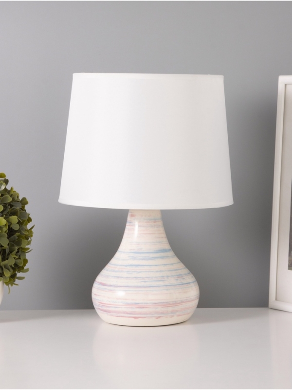 Настольная лампа Настольная лампа "Аннабель" 1х15Вт Е14 белый голубой 23х23х33см