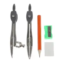 Набор чертежный Calligrata, 9 предметов, в металлическом пенале