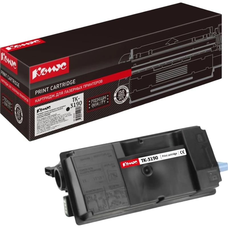 Картридж лазерный Комус TK-3190 чер. для Kyocera Ecosys P3055 (чип)